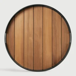 Sale Ethnicraft Rond Dienblad Core Teakhout, 61cm