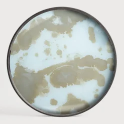 Hot Ethnicraft Rond Dienblad Mystic Gold 48cm, kleur Gold Mist