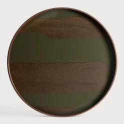 Clearance Ethnicraft Rond Dienblad Second Nature kleur Moss