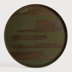 Clearance Ethnicraft Rond Dienblad Second Nature kleur Moss