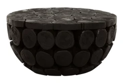 New MUST Living Rond Salontafel Cone Teakhout, 62cm, kleur Zwart