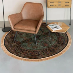 Clearance ZILT Rond Vloerkleed Boog kleur Groen