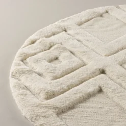 Discount Nohr Rond Vloerkleed Brannen Wol, 200cm Off White