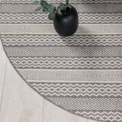 Hot Nohr Rond Vloerkleed Keoki 200cm, kleur Lichtgrijs