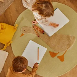 New Kave Home Rond Vloerkleed Milu 100cm Groen