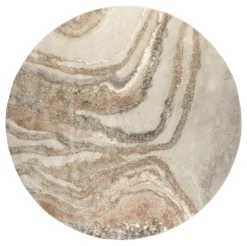 Discount Zuiver Rond Vloerkleed Solar kleur Grijs/Bruin