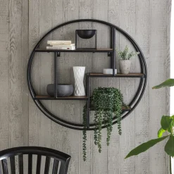 Online Artistiq Living Rond Wandrek Duc Mangohout en metaal, 75cm