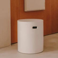 Hot Kave Home Ronde Bijzettafel Aiguablava Beton, 37cm Wit