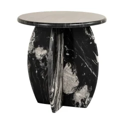 Hot Richmond Interiors Ronde Bijzettafel Bancroft Marmer, 50cm Zwart