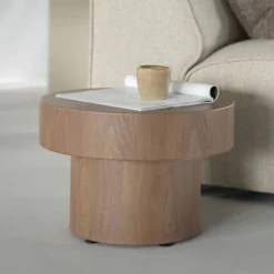 New Eleonora Ronde Bijzettafel Bobbie Walnoot, 45cm