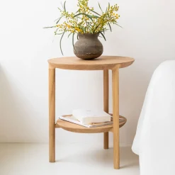 Best Ethnicraft Ronde Bijzettafel Bok Eikenhout, 43cm