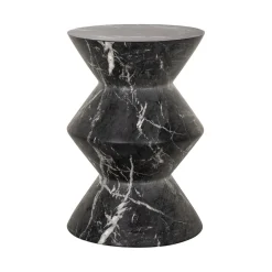 Sale Richmond Interiors Ronde Bijzettafel Bosco Faux marmer, 40cm Zwart