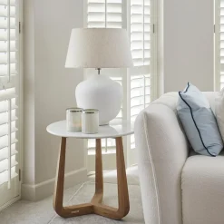 Clearance Rivièra Maison Ronde Bijzettafel Casone Marmer en eikenhout, 60cm