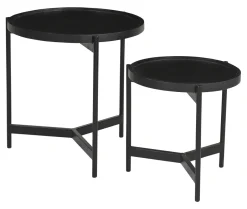 Artistiq Living Ronde Bijzettafel Davona Mangohout, Set van 2 stuks