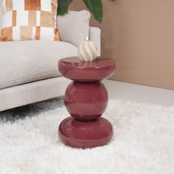 Hot Brix Ronde Bijzettafel Dex 33cm, kleur Maroon