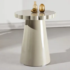 Clearance Nohr Ronde Bijzettafel Dorie 45cm, kleur Beige