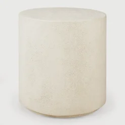 Ethnicraft Ronde Bijzettafel Elements Microcement, 40cm, kleur Off White