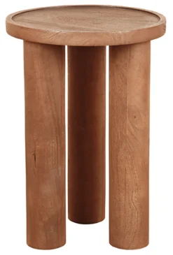 Outlet LABEL51 Ronde Bijzettafel Elly Mangohout, 42cm, kleur l Nature