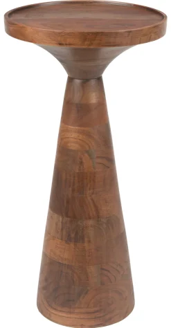 Hot Zuiver Ronde Bijzettafel Floss Acaciahout, 28cm, kleur Walnoot