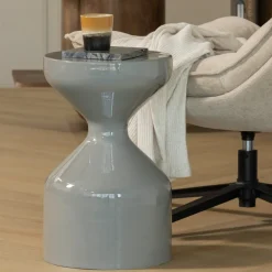 New WOOOD Ronde Bijzettafel Floyd 30cm, kleur Lichtgrijs