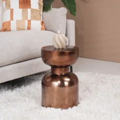 Clearance WOOOD Ronde Bijzettafel Frits 30cm, kleur Brons