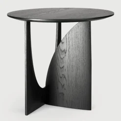 New Ethnicraft Ronde Bijzettafel Geometric Gevernist Hout, 51cm