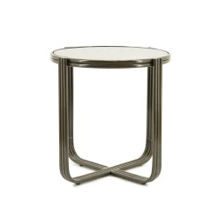 Online By-Boo Ronde Bijzettafel Groovy Glas, 43cm