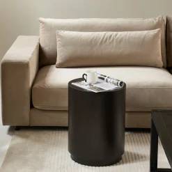 Discount Rivièra Maison Ronde Bijzettafel Hollywood Hills Mangohout, 41cm Black