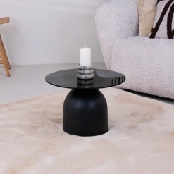 Clearance Sohome Ronde Bijzettafel Indira Glas en staal, 50cm