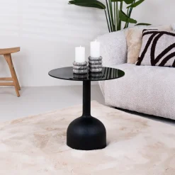 Best Sohome Ronde Bijzettafel Indira Glas en staal, 55cm