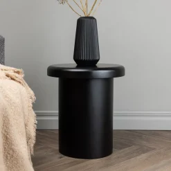Outlet Nohr Ronde Bijzettafel Janal 40cm, kleur Zwart