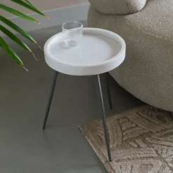 Discount ZILT Ronde Bijzettafel Katheryne Marmer, 33cm