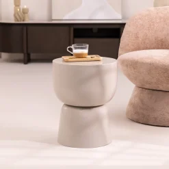 Online Brix Ronde Bijzettafel Kian 35cm, kleur Off White