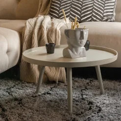 Discount WOOOD Ronde Bijzettafel Mesa Ø60cm, kleur Zand Beige