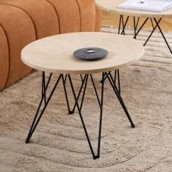 Best Bendt Ronde Bijzettafel Nadia Marmer, 55cm Beige