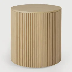 Outlet Ethnicraft Ronde Bijzettafel Roller Max Hout, 40cm