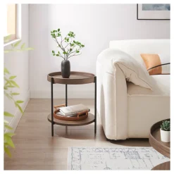 Best Artistiq Living Ronde Bijzettafel Sylver MDF en metaal, 44cm