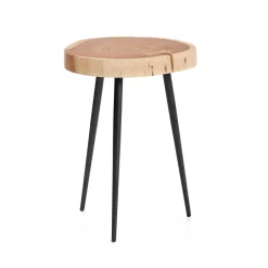 Outlet Kave Home Ronde Bijzettafel Tanive Acaciahout, 35cm