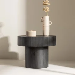 Online Nohr Ronde Bijzettafel Tazia MDF, 50cm Zwart
