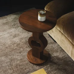 Discount Dutchbone Ronde Bijzettafel Tondo Mangohout, 36cm