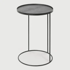 Ethnicraft Ronde Bijzettafel Tray Gelakt Hout, 49cm