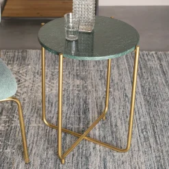 Hot ZILT Ronde Bijzettafel Valdemar Marmer, 45cm