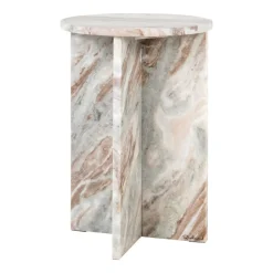 Richmond Interiors Ronde Bijzettafel Vevey Marmer, 35cm Roze