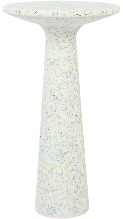 Outlet Zuiver Ronde Bijzettafel Victoria Terrazzo, kleur Wit