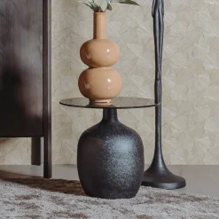 New Tower Living Ronde Bijzettafel Vigo Glas, 45cm