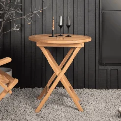 Sale Nohr Ronde Bistotrafel Amberia Teakhout, 70cm Naturel