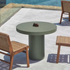 Online Kave Home Ronde Bistrotafel Aiguablava Beton, 90cm