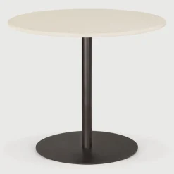 Outlet Ethnicraft Ronde Bistrotafel Blend 90cm, kleur Off White