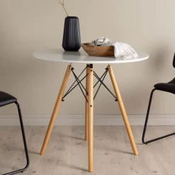 Hot Nohr Ronde Bistrotafel Illana 60cm, kleur /Houtlook Wit