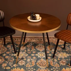 Sale ZILT Ronde Bistrotafel Lili MDF, 90cm Bruin